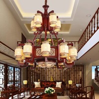 Style Antique chinois Led lanterne suspension Type lampe pour hôtel Led lampe rectangulaire Hall salon salle à manger debout chevet