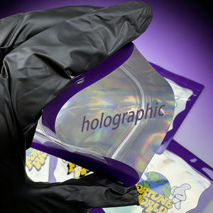 Bolsas de Embalaje con Cierre Hermético Holográficas Personalizadas para Cosméticos, Bolsas Pequeñas de Mylar con Cierre de 3 Lados para Navidad - Product Image 5