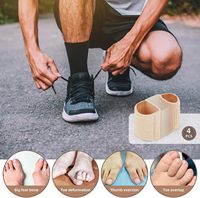 Lot de 4 gros séparateurs d'orteils en gel et semelles orthopédiques lissantes pour la correction de l'hallux valgus correcteur d'oignons pour hommes femmes