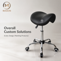 Tabouret de barbier mobile en métal Mason S-105 à dossier haut pour salon de beauté, usage commercial, design moderne