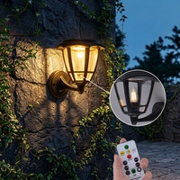 Lámpara Solar de Pared para Exteriores IP65 con Sensor de Movimiento, Control Remoto, Encendido/Apagado Automático, Compatible con E27, Temperatura de Color Ajustable, para Jardín/Patio