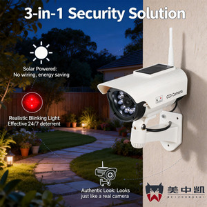 Outdoor Dummy <strong>Security</strong> <strong>Camera</strong> Waterproof/Weatherproof Bullet Design Night Vision Blinking Red Light Dummy Cable Theft Deterrent - Product Image 6