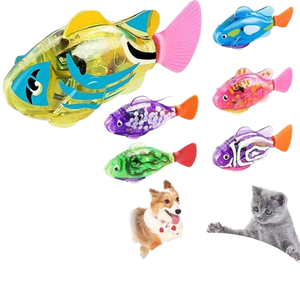 Giocattolo Interattivo Ecologico a Forma di Pesce Robot per Gatti e Cani, Attivato da Luce LED, Nuotante per il Bagno, Regalo in Plastica - Product Image 1