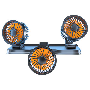 Ventilador de coche de 3 cabezales, 6 pulgadas, 12V 24V, refrigeración para salpicadero, tres velocidades ajustables, para camiones y furgonetas - Product Image 1