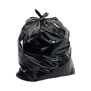 Bolsas de Basura Negras Planas Personalizadas de 55-60 Galones, Grosor de 4 Mil, con Cordón, para Uso Doméstico - Product Image 1