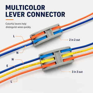 Conector de cable de palanca 222, bloque de terminales de empalme rápido de 2, 3, 5 pines, 32A 250V, conector compacto de caja de conexiones de inserción. - Product Image 4