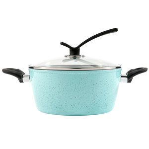 Juego de utensilios de cocina antiadherentes personalizados de fábrica, juego de sartenes y ollas de sopa de aluminio antiadherentes de granito con tapas, juego de sartenes de cocina de alta calidad - Product Image 2