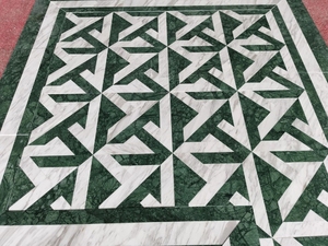 Mới sang trọng sảnh khách sạn sàn tường trang trí Gạo Hình Khảm màu xanh đậm và volakas bằng đá cẩm thạch trắng mô hình Gạch Mosaic - Product Image 4