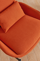 Fauteuil de Salon Rembourré Confortable Style Moderne Orange Vif pour Bureau et Maison