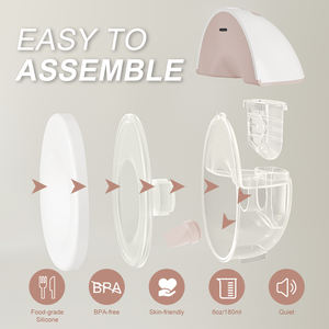 เครื่องปั๊มนมแบบพกพา OEM ใช้งานง่าย สะดวกสบาย ใช้พลังงานไฟฟ้า ชาร์จผ่าน USB แบตเตอรี่ 1200mAh สำหรับให้นมลูก เสียงเบา ปลอดสาร BPA ผลิตจากซิลิโคน - Product Image 3