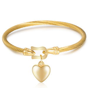 Pulsera en Forma de Corazón de 14 mm, Acero Inoxidable, Acero de Titanio, Hebilla de Herradura, Joyería Unisex, Regalo - Product Image 1