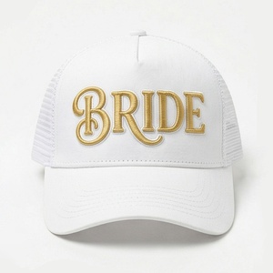 Personalized 3D Embroidered Bride <b>Wedding</b> Unisex Custom Trucker <b>Hat</b> Mesh Back Snapback Travel - Product Image 1
