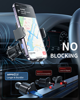 Support de téléphone portable pour grille d'aération de voiture, ajustement universel, support flexible, chargeur inclus, matériau ABS+PC+silicone de haute qualité