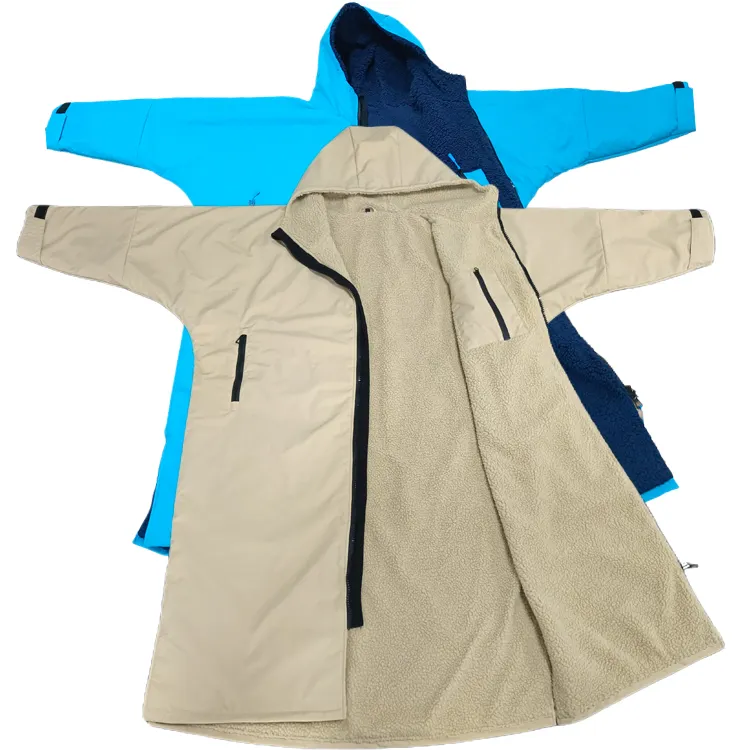 Parka de natación impermeable para hombre y mujer, chaquetas de manga larga, poncho cambiante de surf, forro polar, parka de natación, abrigos para jóvenes