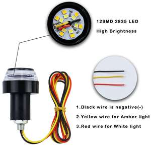 Dual-Color <b>LED</b> Handlebar End <b>Lights</b> for Turn Signal and <b>Side</b> Marker Motorcycle Body Systems Product - Product Image 3