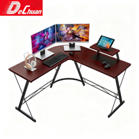 Bureau de jeu en L avec support d'écran et structure en X robuste pour configuration e-sport – Vente en gros