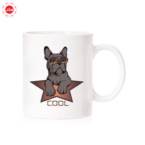 Taza de café de cerámica con diseño personalizado, calcomanía de gato y perro de dibujos animados - Product Image 6