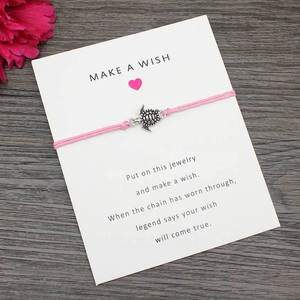 Bracelets d'amitié en cire colorée tressée à la main en gros Bracelets femmes hommes carte <span class=keywords><strong>de</strong></span> souhaits série marine Bracelet tortue <span class=keywords><strong>de</strong></span> mer en argent - Product Image 4