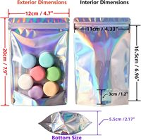 Sachet Doypack Personnalisé en Mylar Holographique, Anti-odeur, Qualité Alimentaire, avec Fenêtre Transparente, Fermeture Ziplock, Effet Laser Arc-en-ciel