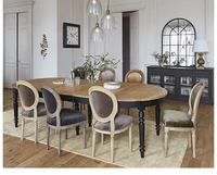 Table à manger ovale extensible en bois de chêne massif, pays français, maison, mariage, événement, location, Table de qualité supérieure