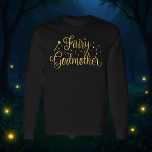 Camiseta de manga larga Fairy Godmother con estampado dorado, camisa informal para mujer - Product Image 3