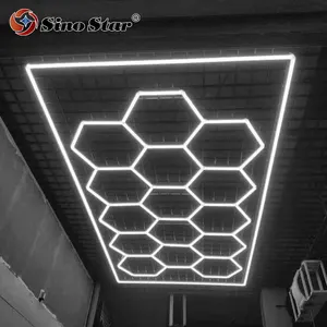 Honeycomb Auto Car Detailing Work Light Bar Car Wash Station Garage Ceiling Hexagonal Led Lights
