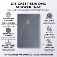 Grand bac de douche Arasrs 1200x1800 avec drain central pour projets de rénovation de salles de bain d'hôtel