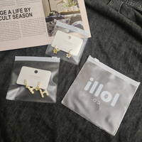 Sacs à poussière personnalisés en plastique transparent givré avec fermeture éclair pour bijoux Petits sacs d'emballage pour bijoux Pochette à bijoux en PVC avec logo
