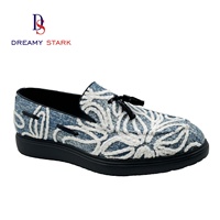 Chaussures Homme Décontractées à Enfiler Bicolores Faites à la Main ; Tissu Extensible Confortable, Logo Personnalisé, Marque Originale, Idéales pour l'Automne