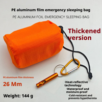 Sac de couchage d'urgence, sac de survie thermique, sac de bivouac léger, imperméable, couverture en Mylar pour le camping en plein air, trousse de secours
