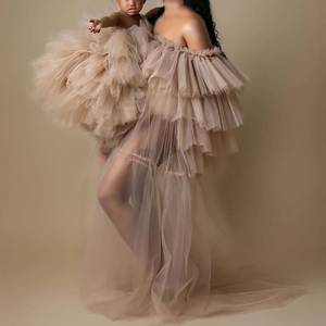 Nouvelles Robes en Tulle Moelleuses Mère et Fille 2026 avec Volants et Traîne, Grandes Tailles pour Séance Photo, Robe <span class=keywords><strong>de</strong></span> Soirée en Tulle Mère et Fille - Product Image 1