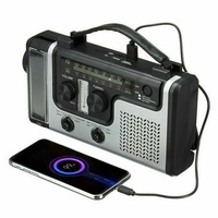 Rádio solar multifuncional mw/fm/sw led, lanterna, 1200mah, alerta de emergência, energia solar, manivela manual, rádio, cartão usb ft