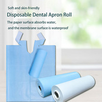 Rouleau de bavoirs dentaires jetables à nouer, imperméables, 50cm*80cm, 2 plis papier + 1 pli poly, certifiés CE ISO Classe I, marque JM