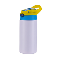 Gobelet droit de 12 oz en acier inoxydable pour sublimation, avec couvercle à clapet, 350 ml, pour enfants, en stock aux États-Unis