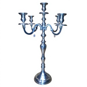 Candelabro de Alta Calidad para Bodas, de 5 Brazos, Transparente y Pulido, de Tamaño Alto, a Precios Accesibles - Product Image 1