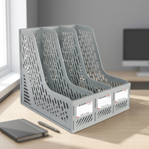 ZHI QUAN Model 618 Plastic Document Rack Desktop A4 <b>File</b> Office Organizer 3 Column Magazine Storage <b>Holders</b> High Quality Tray - Product Image 4
