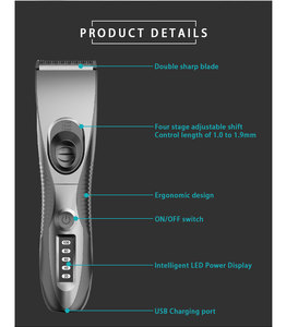 Máquina para cortar <span class=keywords><strong>el</strong></span> <span class=keywords><strong>pelo</strong></span> de barbero para hombres, cortadora de <span class=keywords><strong>pelo</strong></span> resistente al agua con USB, para <span class=keywords><strong>el</strong></span> cuidado corporal, cabello grueso - Product Image 3