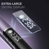 Lisseur ionique professionnel avec plaques en céramique flottantes 3D, écran numérique extra-large 230 ° Fer à lisser C double tension