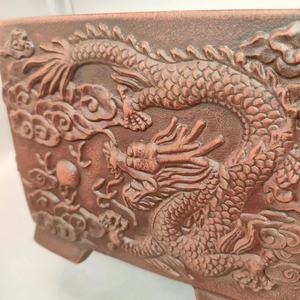 Bonsai-Töpfe im antiken Stil mit geschnitzten Drachen Klassischer unglasierter Bonsai-Topf - Product Image 3