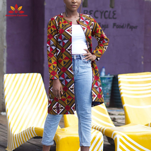<span class=keywords><strong>Manteau</strong></span> Kimono <span class=keywords><strong>Femme</strong></span> Personnalisé en Tissu Africain Imprimé Ankara – Vestes Africaines en Coton Ciré 100% Coton - Product Image 1