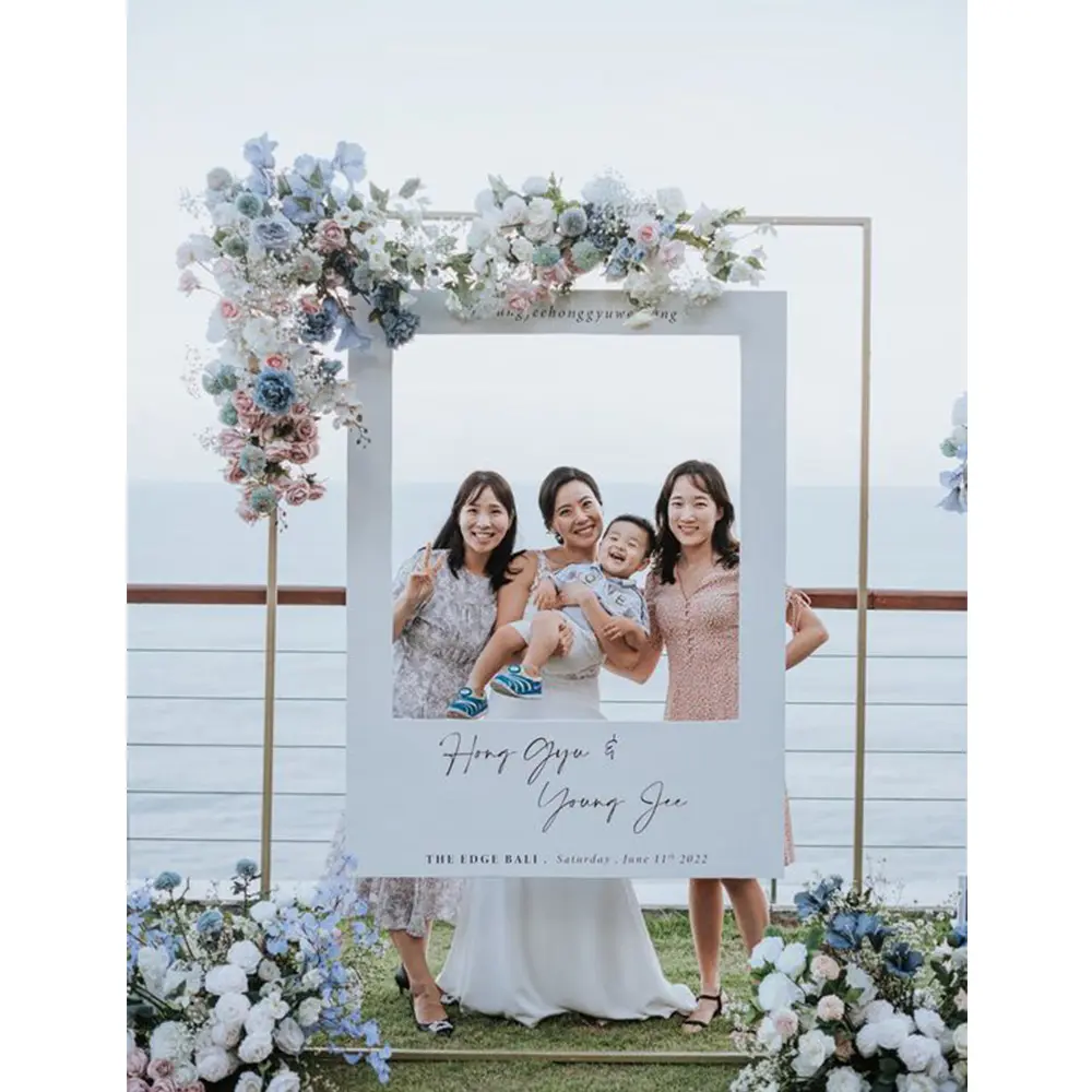 Custom Wedding Selfie Frame Photo Booth Prop Decorativo Photo Booth Fondo para suministros de fiesta de boda