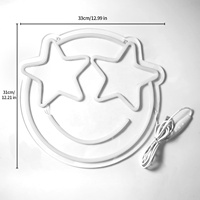 Enseigne néon murale dimmable en forme de visage souriant avec contrôle Bluetooth, étanche IP54, pour entreprises et bâtiments (vente en gros)