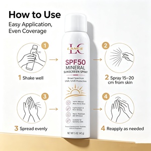 Spray Solare Minerale all'Ossido di Zinco Lance Private Label SPF50 Resistente all'Acqua Protezione ad Ampio Spettro UVA/UVB per Pelli Sensibili - Product Image 4