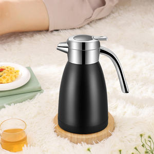 Flacon à vide en acier inoxydable isolé DB 1,8 L noir avec une capacité de 1,5 L pour boissons chaudes ou froides - Product Image 4