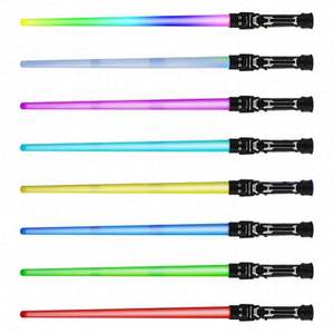 Sabre laser télescopique en plastique RGB 7 couleurs avec effets sonores pour enfants, jouet de déguisement TikTok avec effet lumineux - Product Image 1