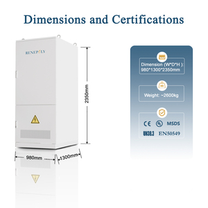 Armoire de stockage d'énergie LiFePO4 237 kWh 1C par Renepoly avec refroidissement liquide et BESS pour l'intégration en réseau intelligent hors réseau et en réseau - Product Image 2