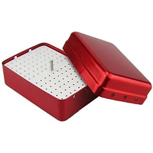 Estuche Esterilizador y Desinfectante para Fresas Dentales FG Rojas de 120 Orificios - Product Image 1