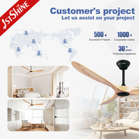 Ventilador de Techo Inteligente 1stshine con Control por Voz Mediante Aplicación Wifi, Aspas de Madera Maciza, Diseño Moderno, Eficiente para el Hogar