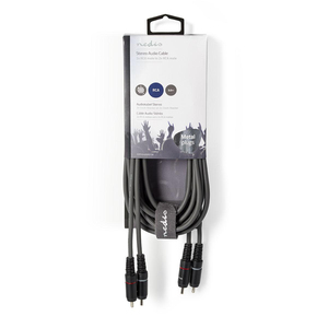 Stereo Audio <b>Cable</b> 2x Male <b>RCA</b> <b>to</b> 2x Male <b>RCA</b> 3.0 M Grey - Product Image 3