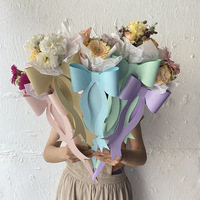 Sac à fleurs en forme de nœud, matériau d'emballage pour fleurs fraîches, boîte à fleurs pour une seule rose pour la Saint-Valentin, sac à fleurs pour arrangement floral avec baguette magique